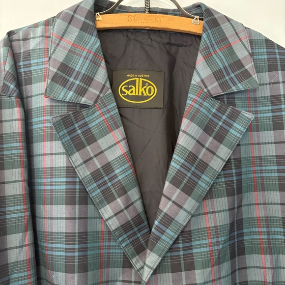 Vintage Salko Austria Plaid Jacket Blouson Style Unisex Size 52 / US 42 - Picture 2 of 8